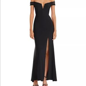 Aqua floor length formal dress, size 2, off the shoulder. Perfect for black tie!